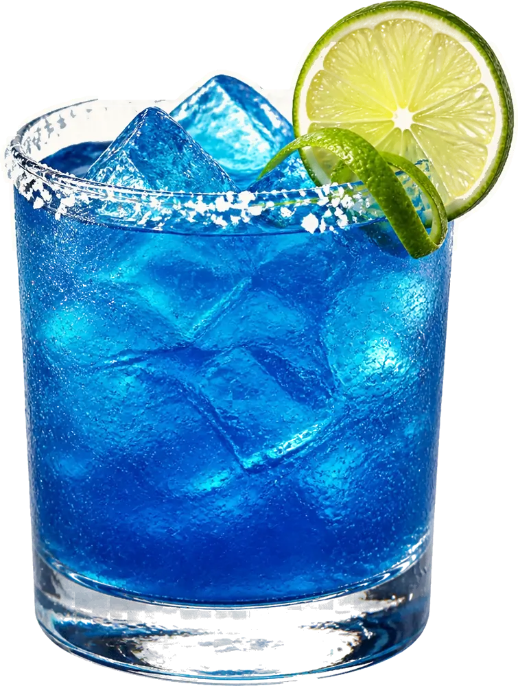 Deepwater Margarita: blanco tequila, blue curaçao, fresh lime juice, agave nectar, orange bitters, sea salt